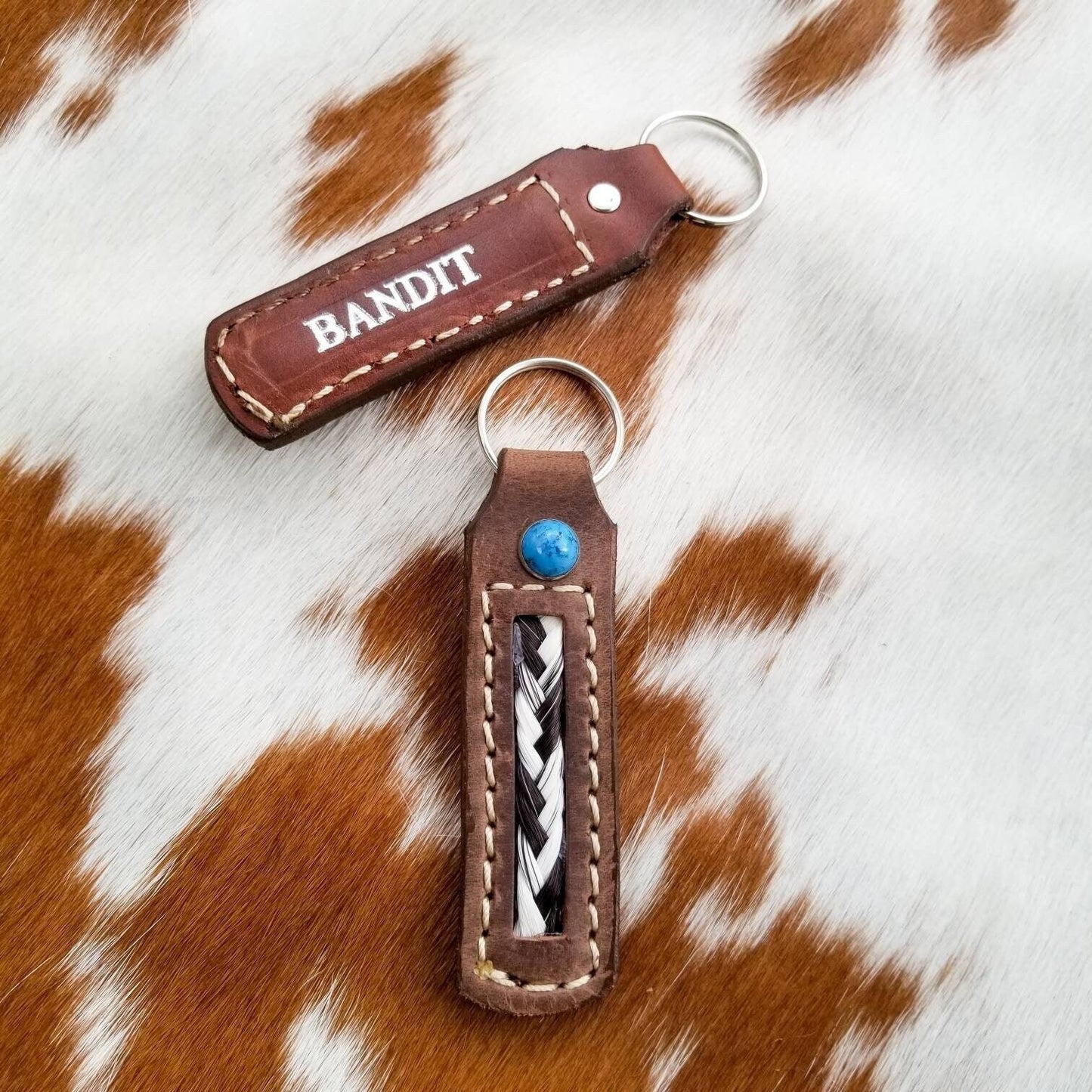 Custom MAIL IN Leather Horse Hair Key Chain Memorial Keepsake Made to Order with Horses Name with Fast Processing Perfect Horse Lover Gift