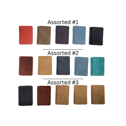Set of 10 Leather Hair Clip Leather Patch Blanks - Many Different Colors - FREE Shipping
