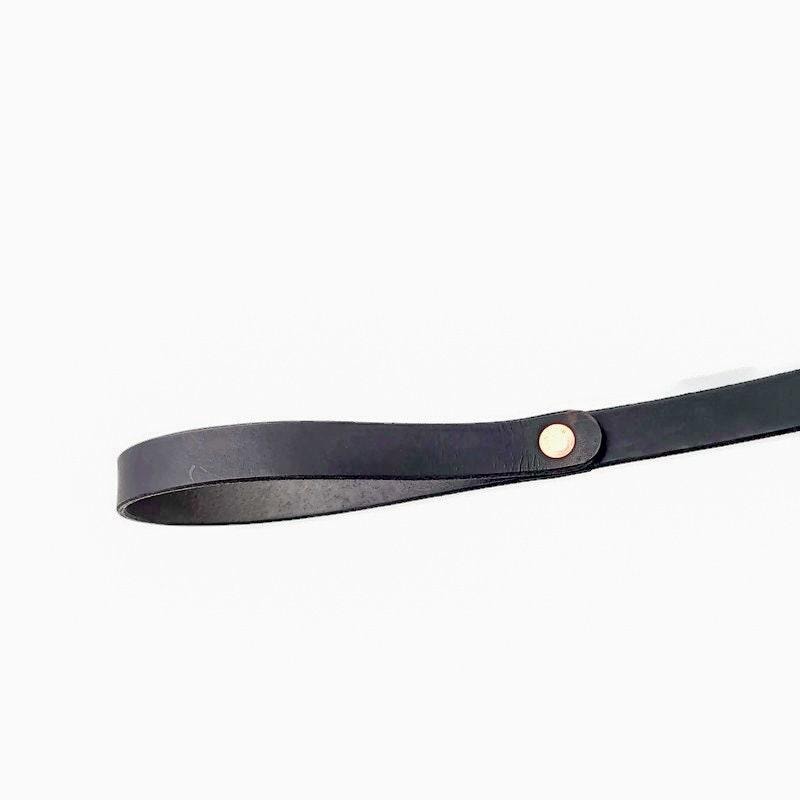 Black Leather Water Buffalo Dog Leash