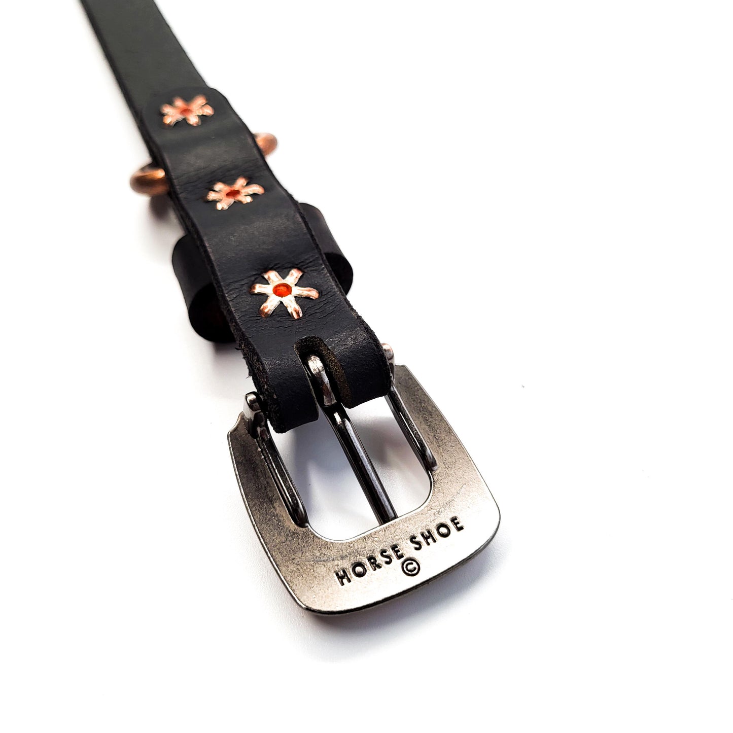 Black Leather Water Buffalo Dog Collar