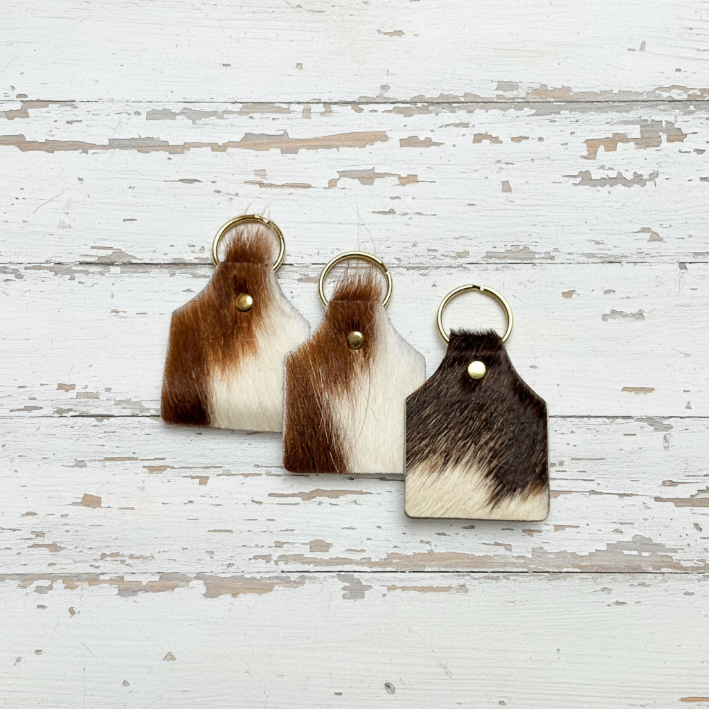 Cow Tag Keychain