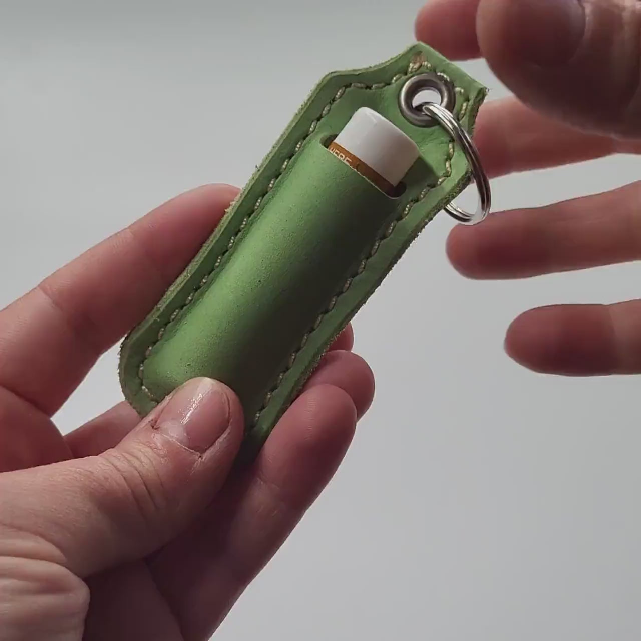Leather Lip Balm Keychain