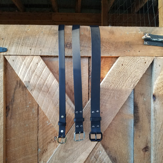 Water Buffalo Leather Belt - "Matte Black"
