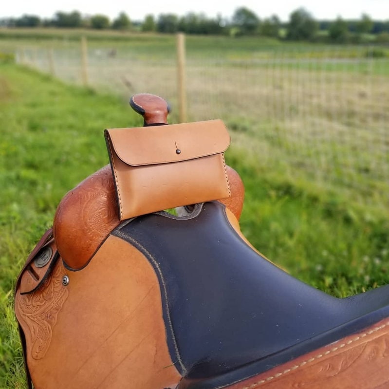 Leather Pommel Bag for Western Saddle, Horse Tack