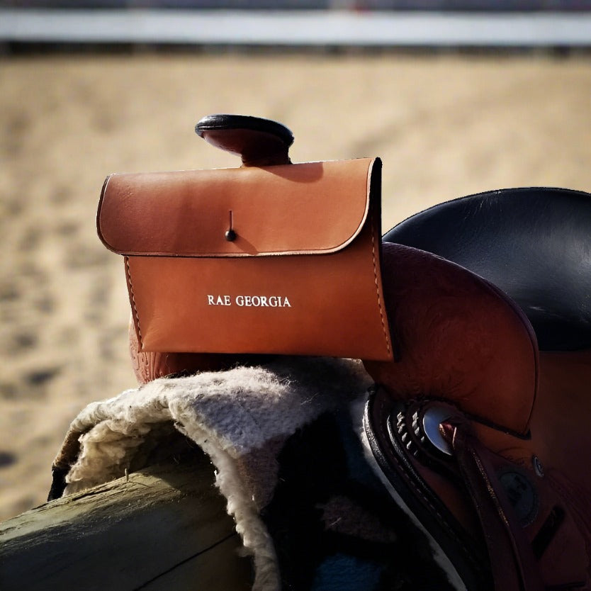 Leather Pommel Bag for Western Saddle, Horse Tack