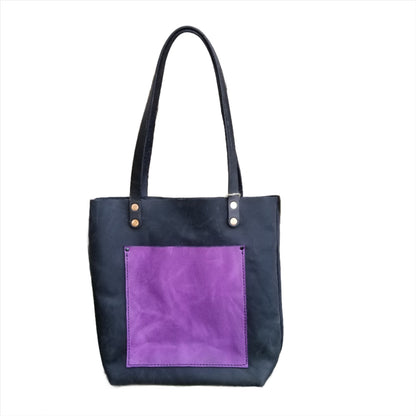 Medium Leather Tote Bag With Pockets