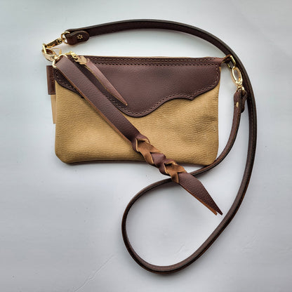 Stitched Strap Tan Western 3-in-1 Purse