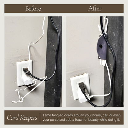 3pk Leather Cord Holders