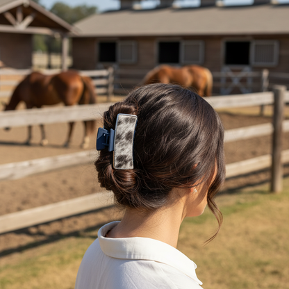 Large Western Leather Claw Hair Clip