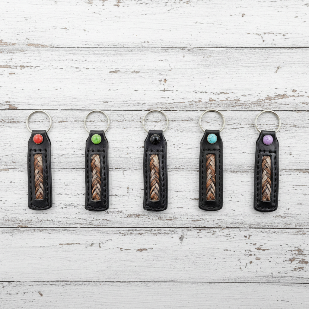 Custom MAIL IN Horsehair Leather Key Chain