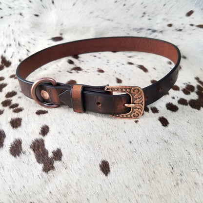 Water Buffalo Leather Dog Collar