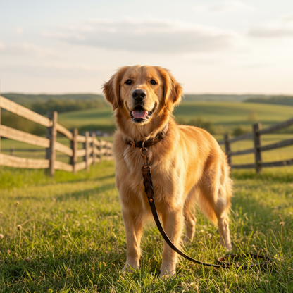 Crazy Horse Water Buffalo Leather Dog Collar