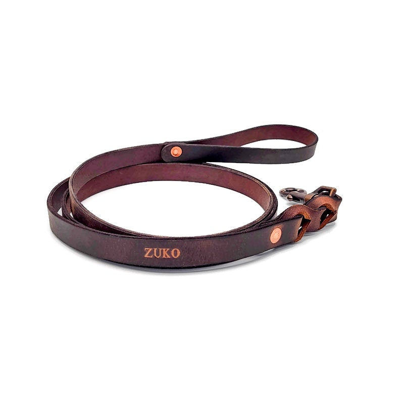 Crazy Horse Water Buffalo Leather Dog Leash