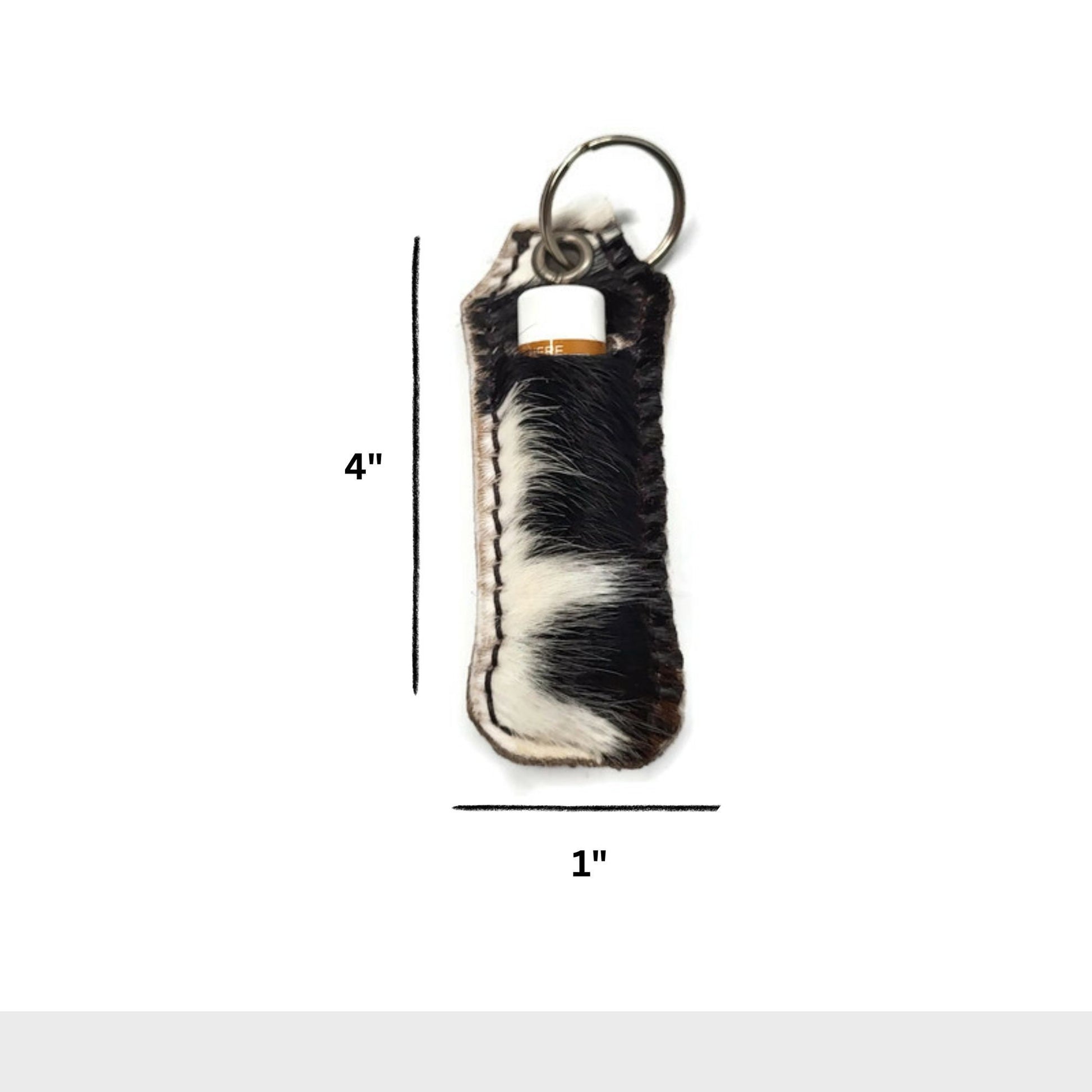 Cowhide Lip Balm Holder - Lip Balm Key Chain, Gift for Her, Western Wedding Favors