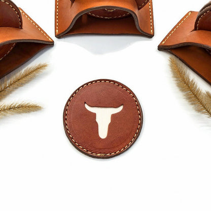 Longhorn Leather Coasters