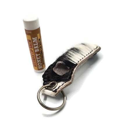 Cowhide Lip Balm Holder - Lip Balm Key Chain, Gift for Her, Western Wedding Favors