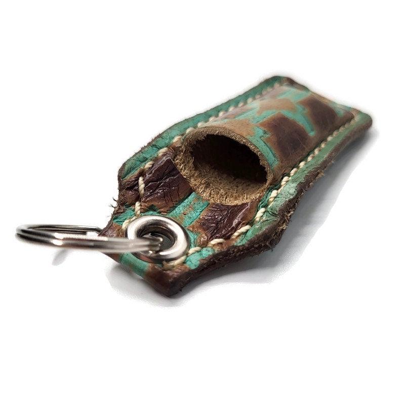 Leather Lip Balm Keychain