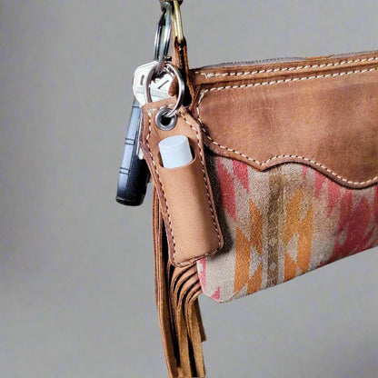 Leather Lip Balm Keychain