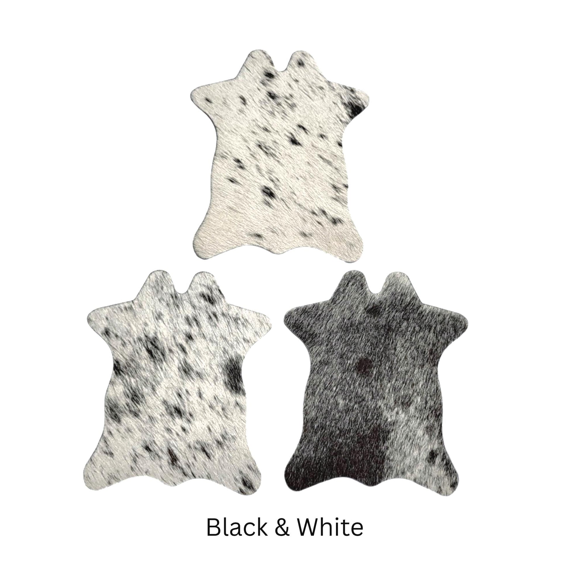 Real Cowhide Mini Rug Coaster Set - Western Home, Cowhide Wall Hanging Farmhouse Decor, Wedding Favor, Housewarming Gift, Gift for Cow Lover