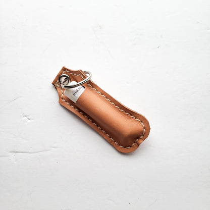 Leather Lip Balm Keychain