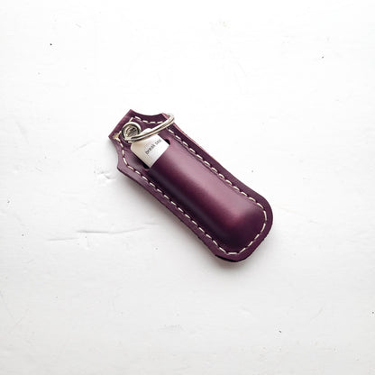 Leather Lip Balm Keychain