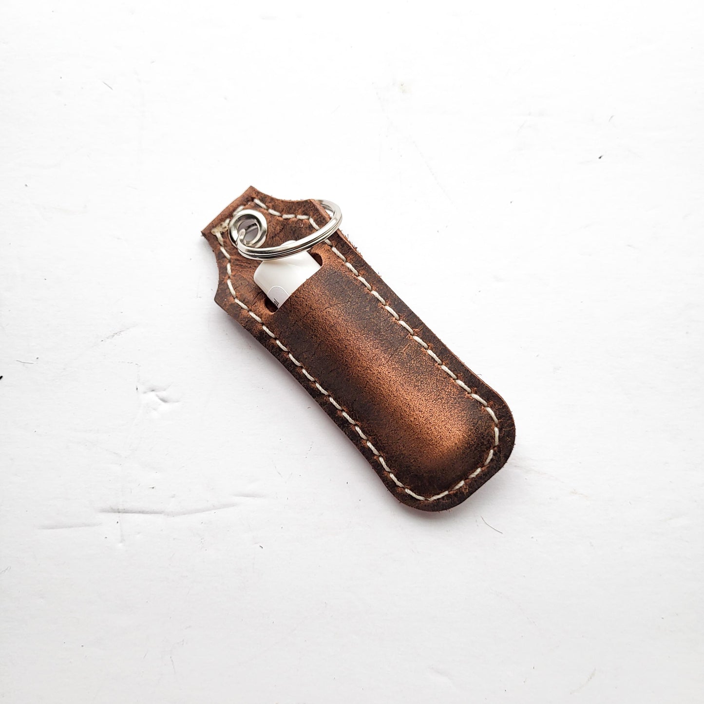 Leather Lip Balm Keychain