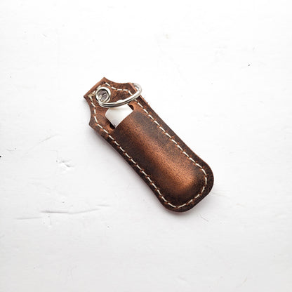 Leather Lip Balm Keychain