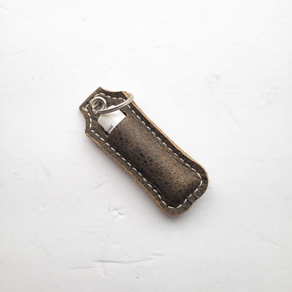 Leather Lip Balm Keychain