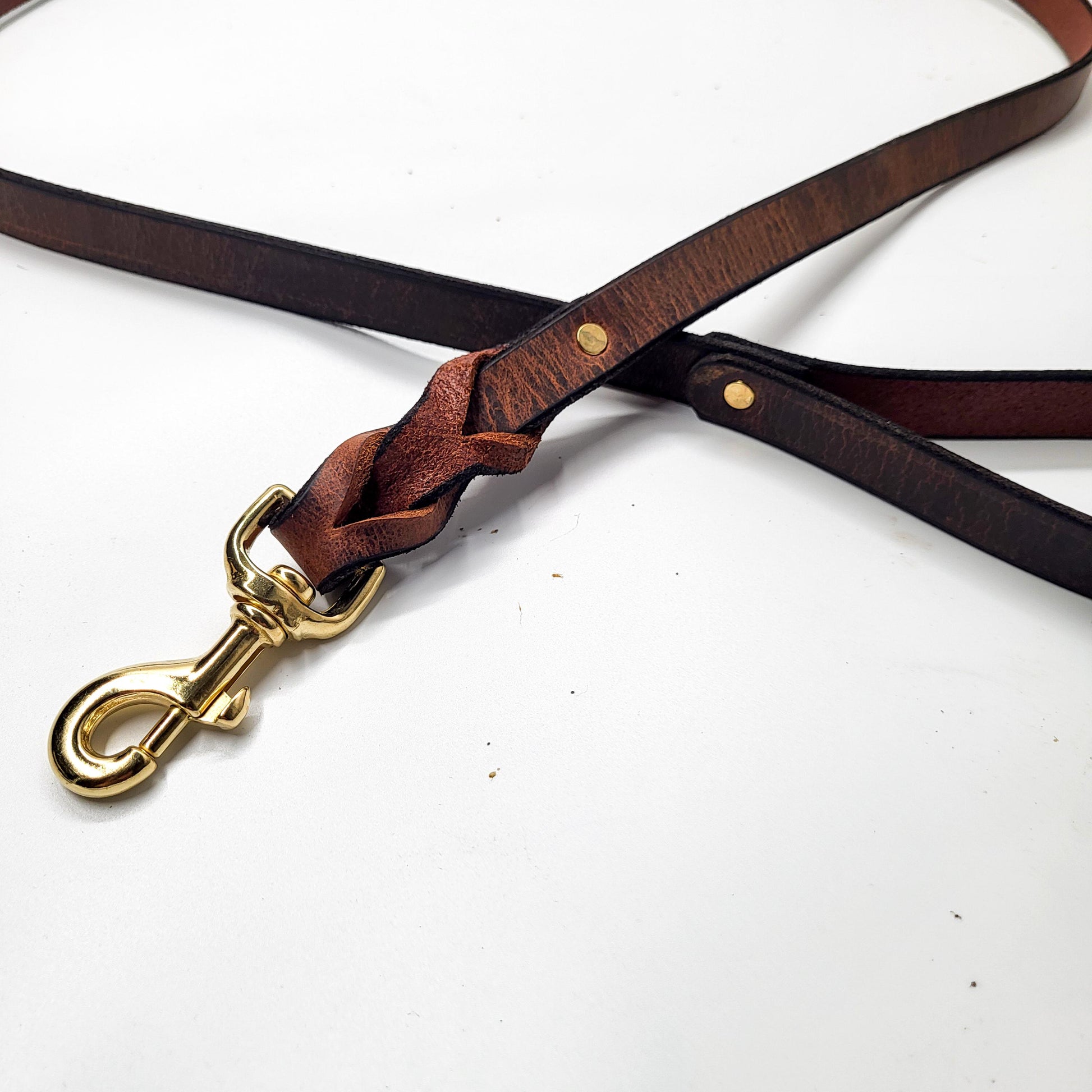 Crazy Horse Water Buffalo Leather Dog Leash