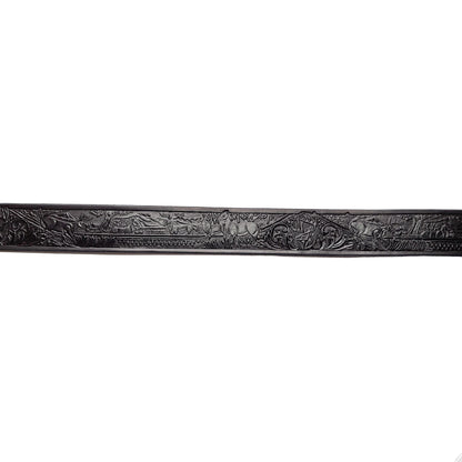Embossed Full Grain Leather Western Belt