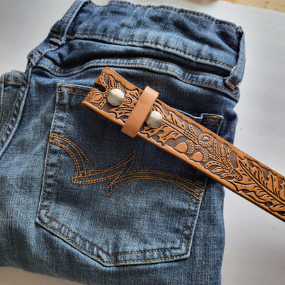 Embossed Western Leather Belt