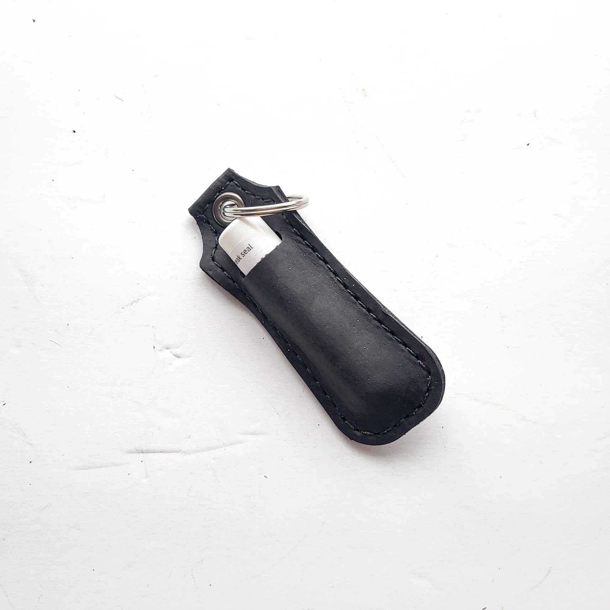 Leather Lip Balm Keychain
