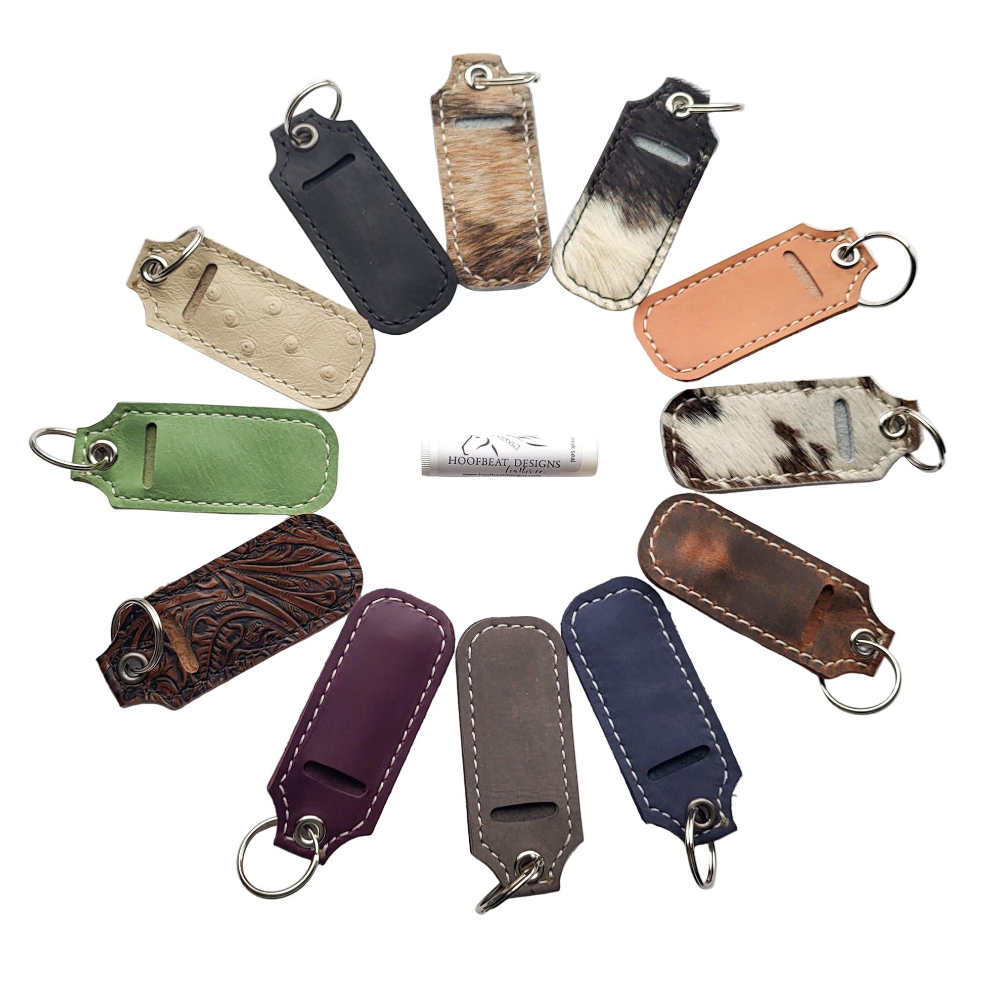 Leather Lip Balm Keychain