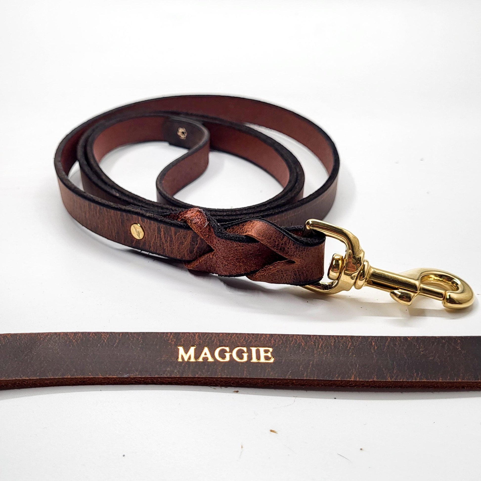 Crazy Horse Water Buffalo Leather Dog Leash