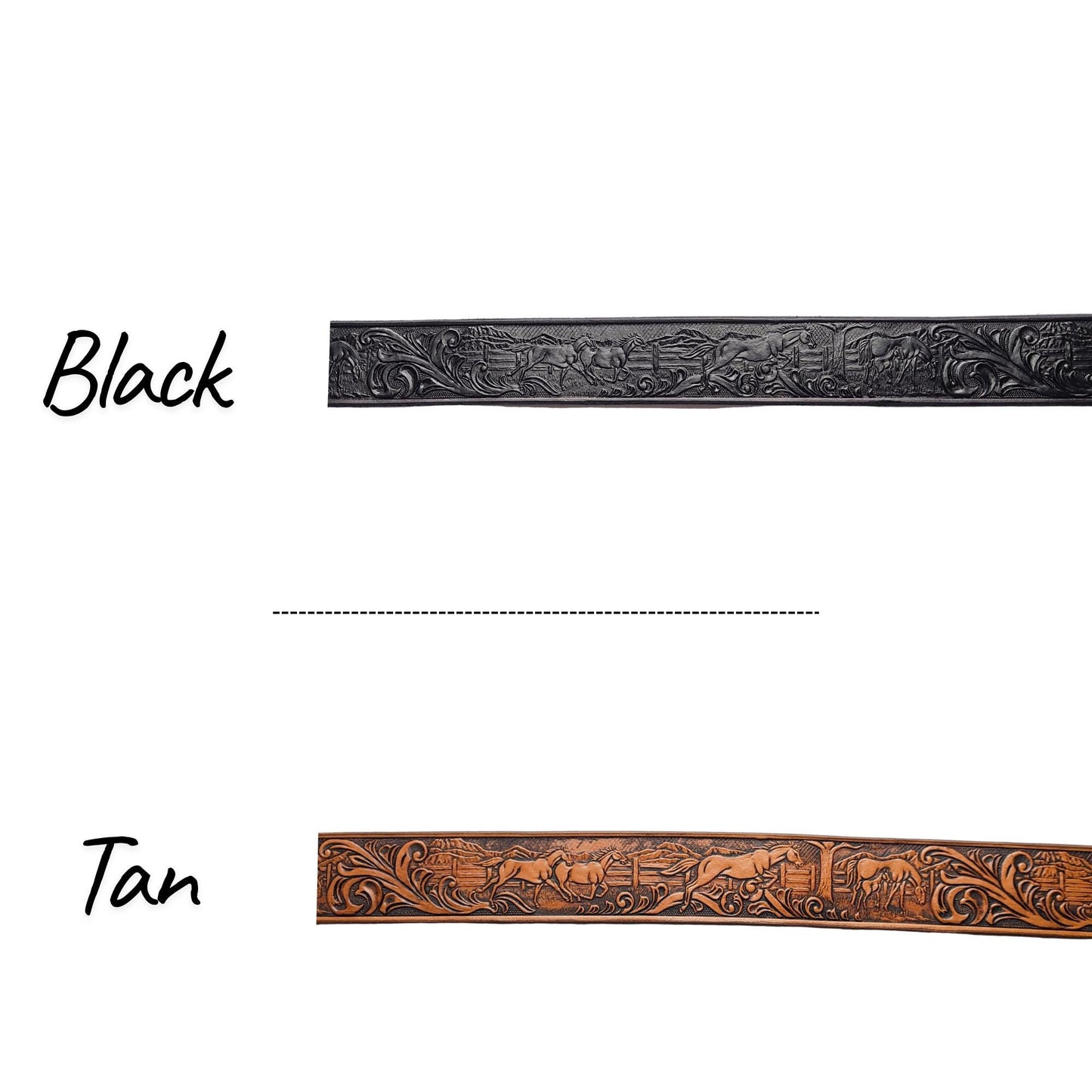 Embossed Western Leather Belt