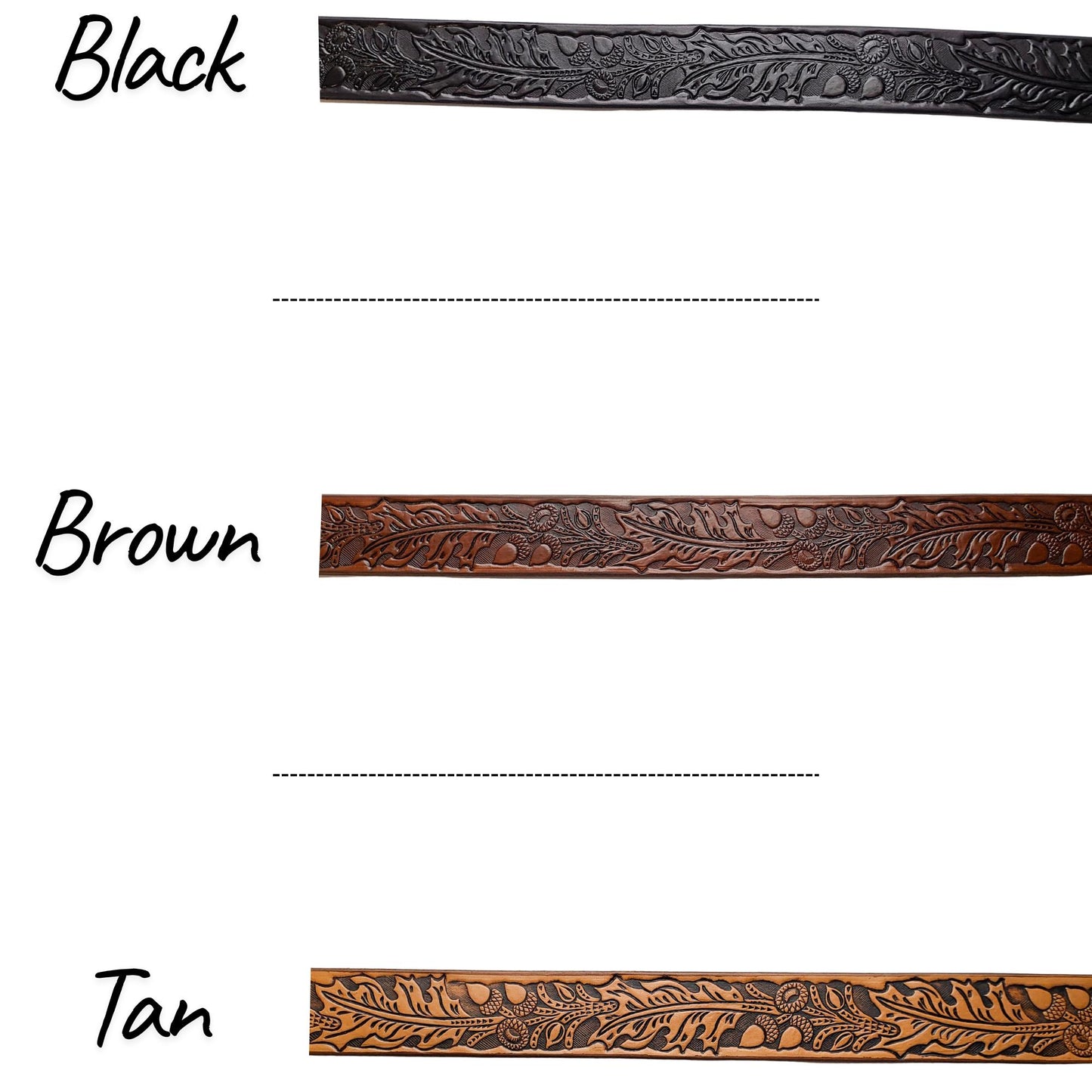 Embossed Western Leather Belt