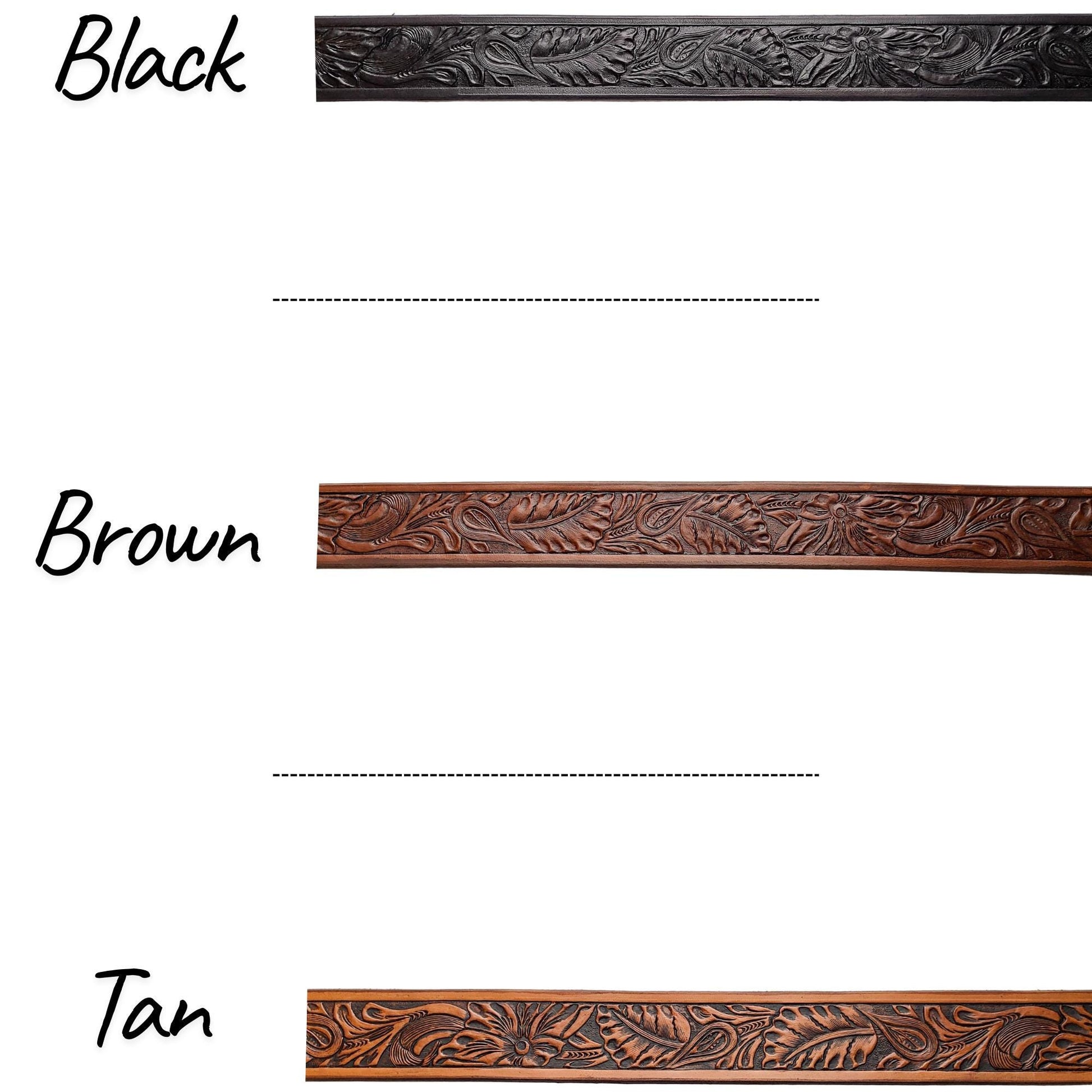 Embossed Western Leather Belt