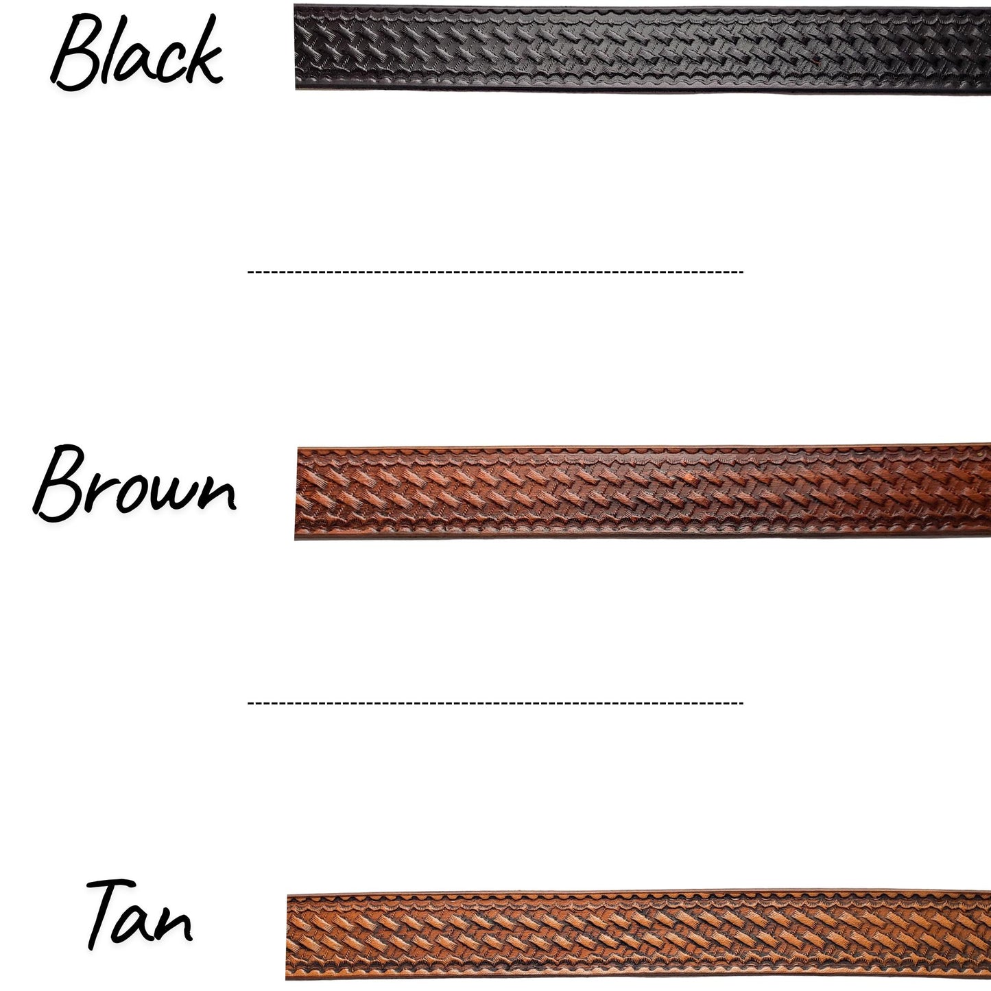 Embossed Western Leather Belt