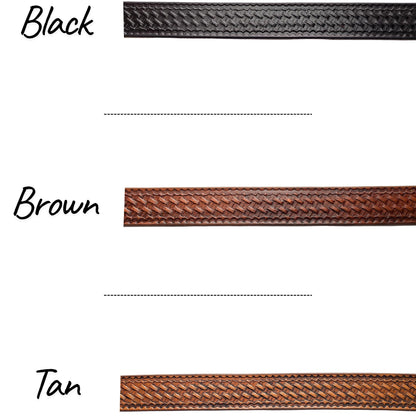 Embossed Western Leather Belt