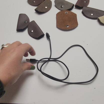 3pk Leather Cord Holders