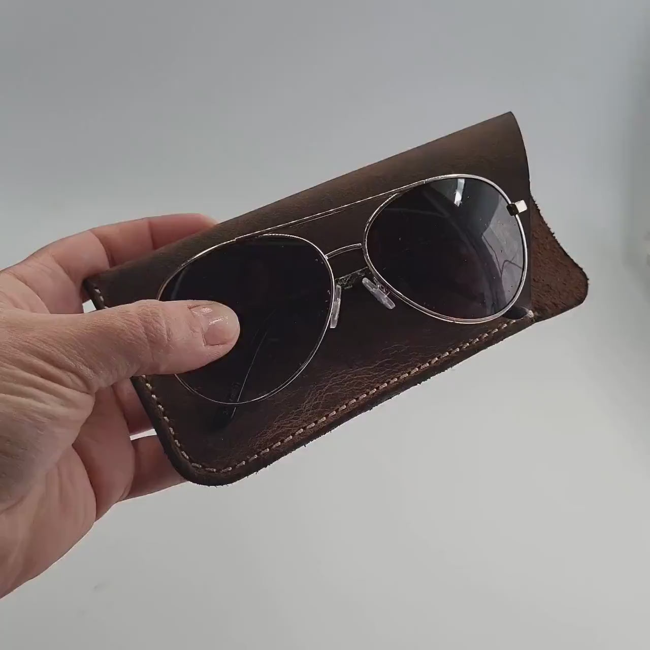 Slip In Leather Eyeglass Sleeve