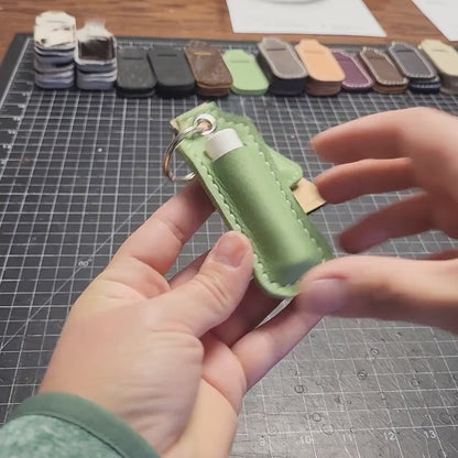 Leather Lip Balm Keychain