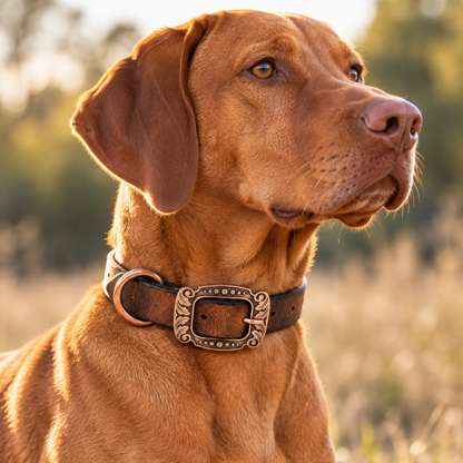 Crazy Horse Water Buffalo Leather Dog Collar
