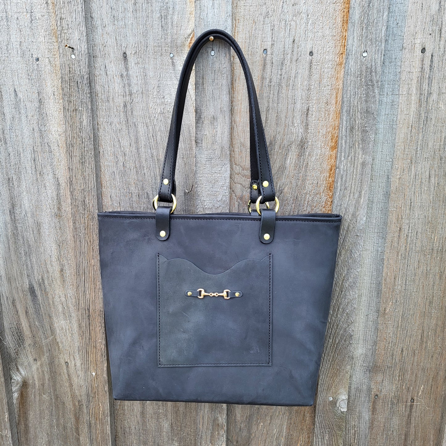 Large Equestrian Leather Tote Bag