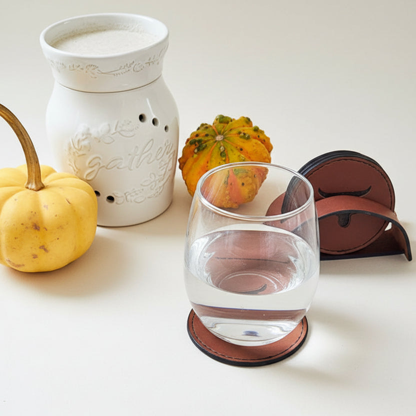 Longhorn Leather Coasters