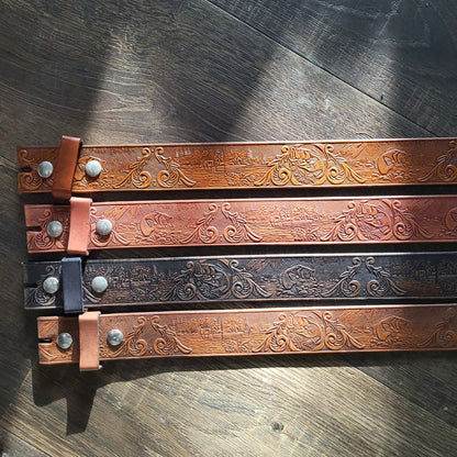 Embossed Leather Belts - Fish / Western