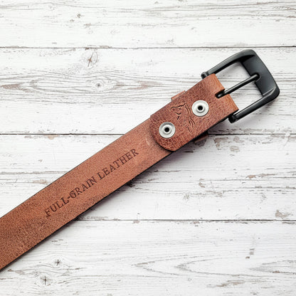 Buffalo Leather Belt "Antique Brown"