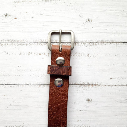 Buffalo Leather Belt "Antique Brown"