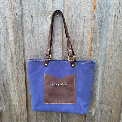 Large Equestrian Leather Tote Bag