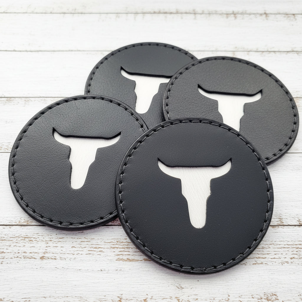 Longhorn Leather Coasters